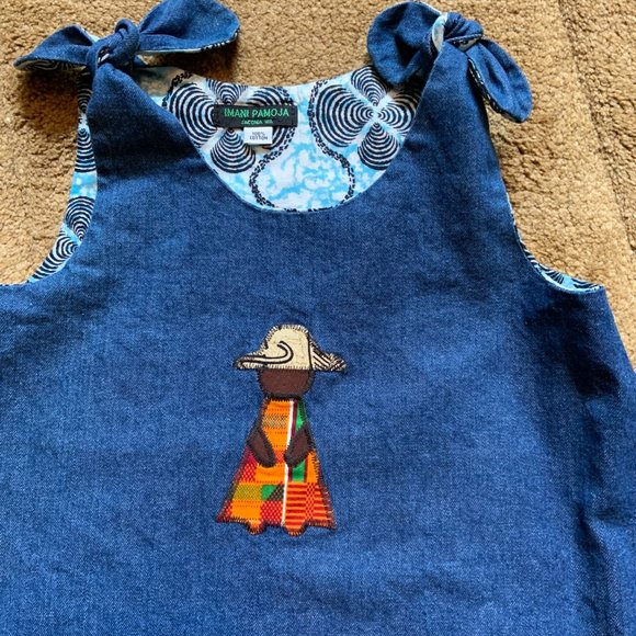 Imani Pamoja Should Tie & Scalloped Hem Denim Dress - NWOT - Picture 2 of 4